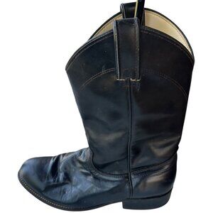 Laredo Black Mid-Calf Leather Western Boots Women's Size 8.5M (READ)